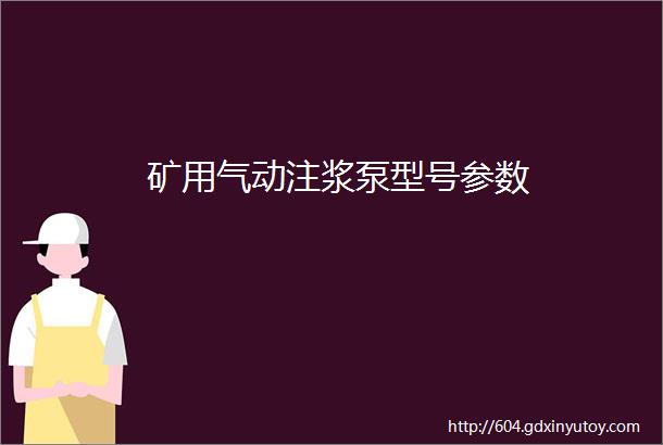 矿用气动注浆泵型号参数